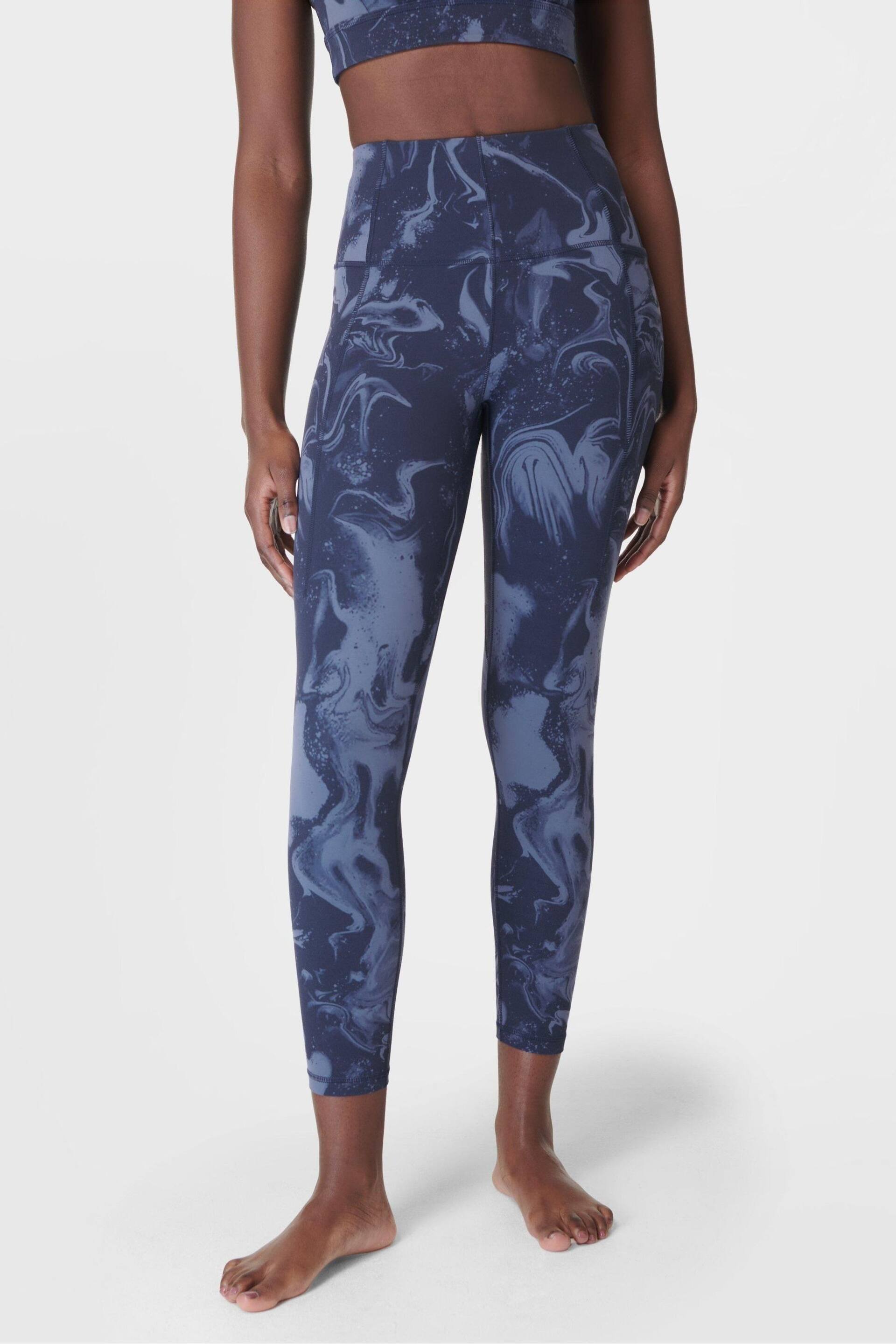 Sweaty Betty Blue Marble Speckle Print 7/8 Length Super Soft Yoga Leggings - Image 2 of 6