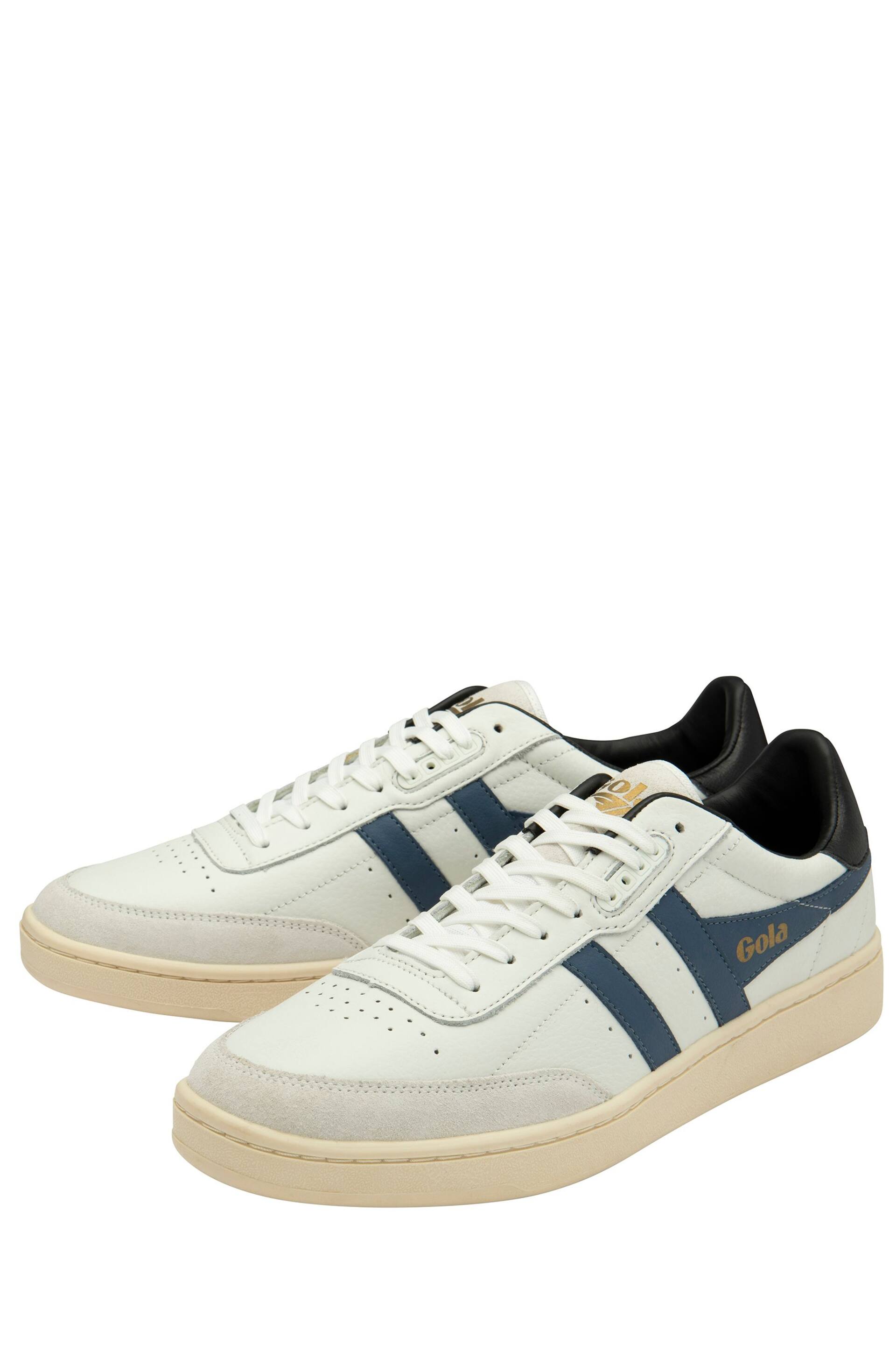 Gola White Mens  Contact Leather Lace-Up Trainers - Image 2 of 4
