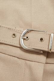 Reiss Neutral Freja Petite Tapered Belted Trousers - Image 6 of 7