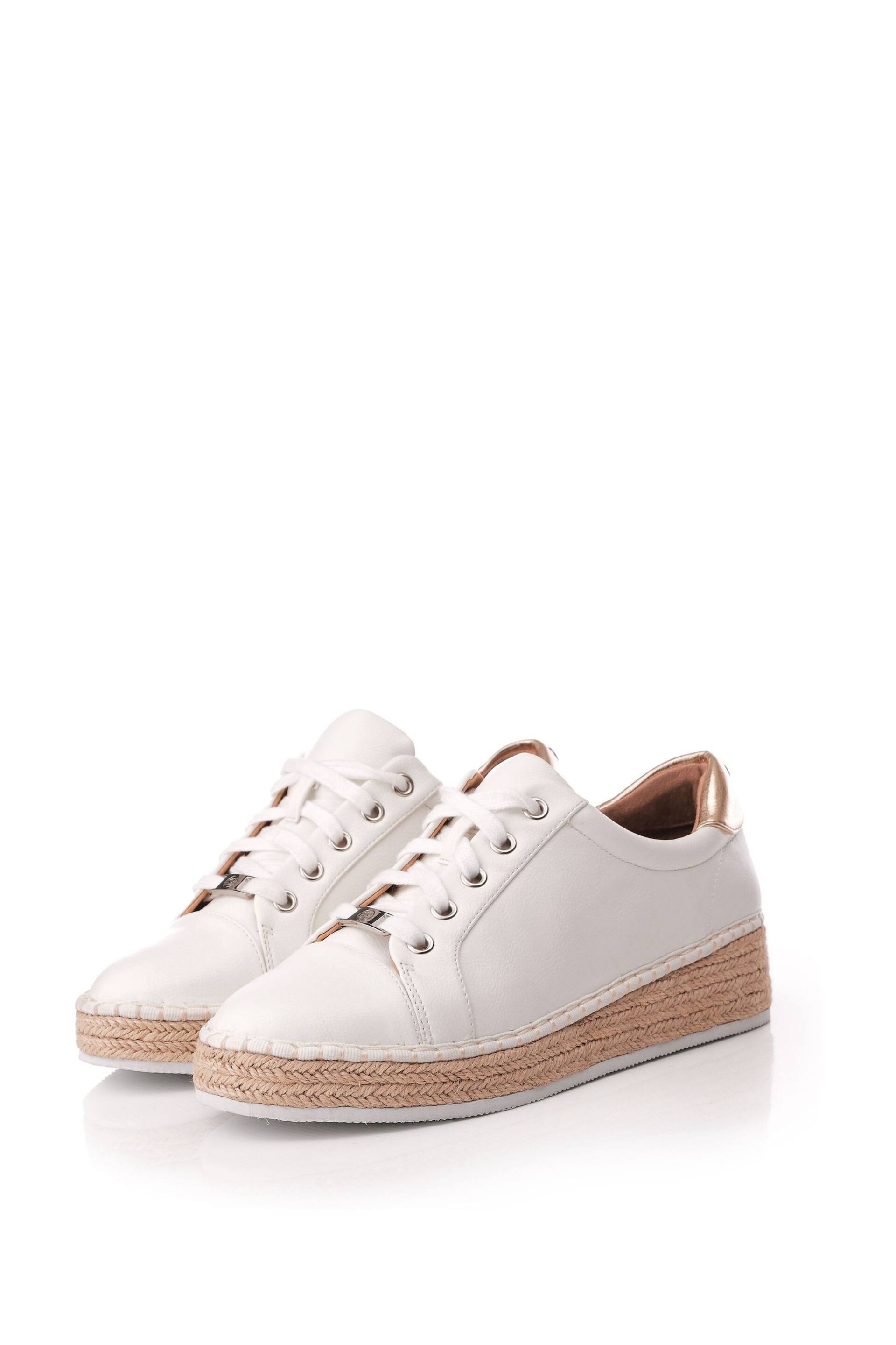 Moda in Pelle Mini Breely Wedges Woven Sole White Trainers - Image 2 of 4