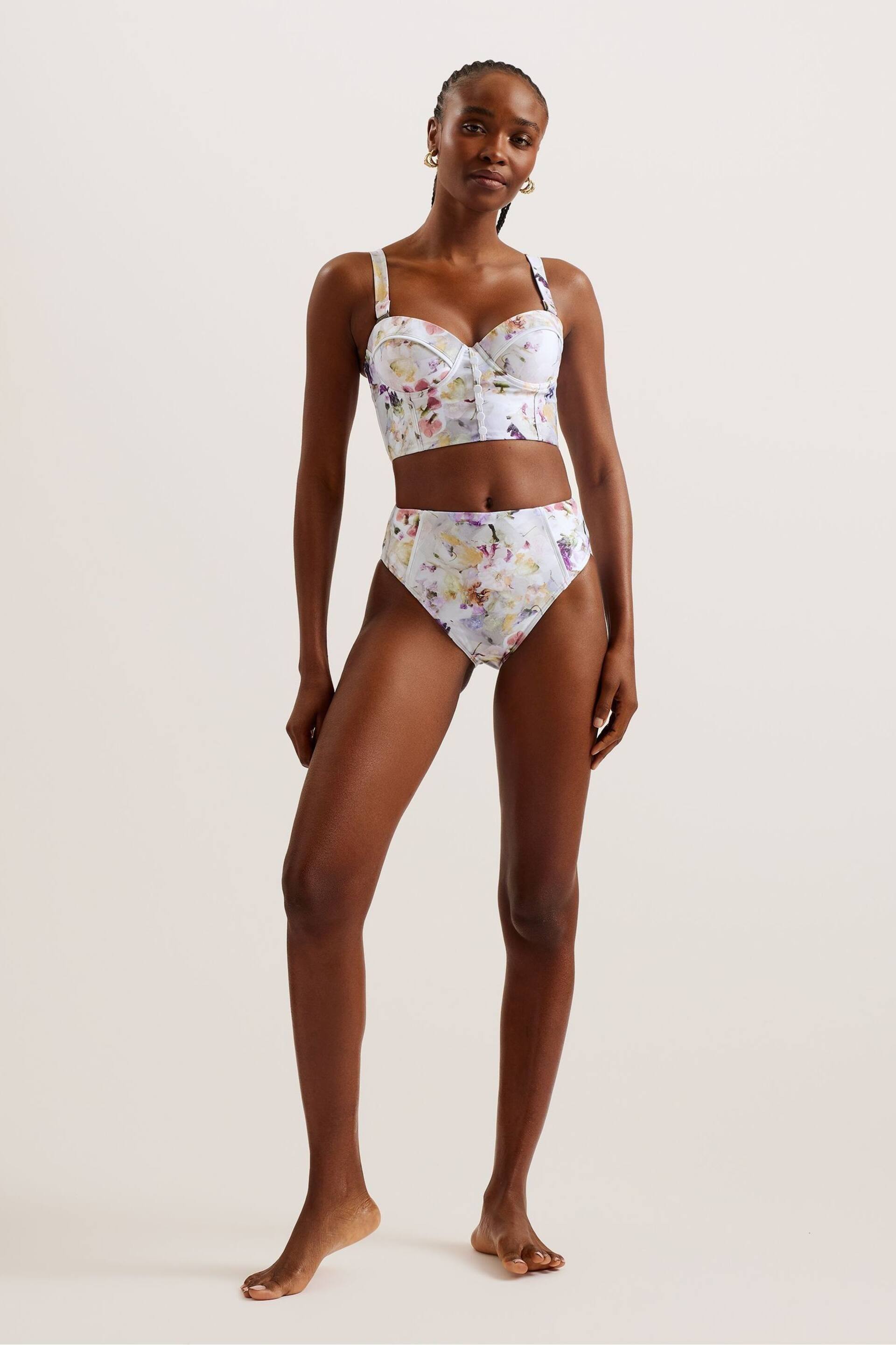 Ted Baker White Ulania Longline Cupped Bikini Top - Image 1 of 5