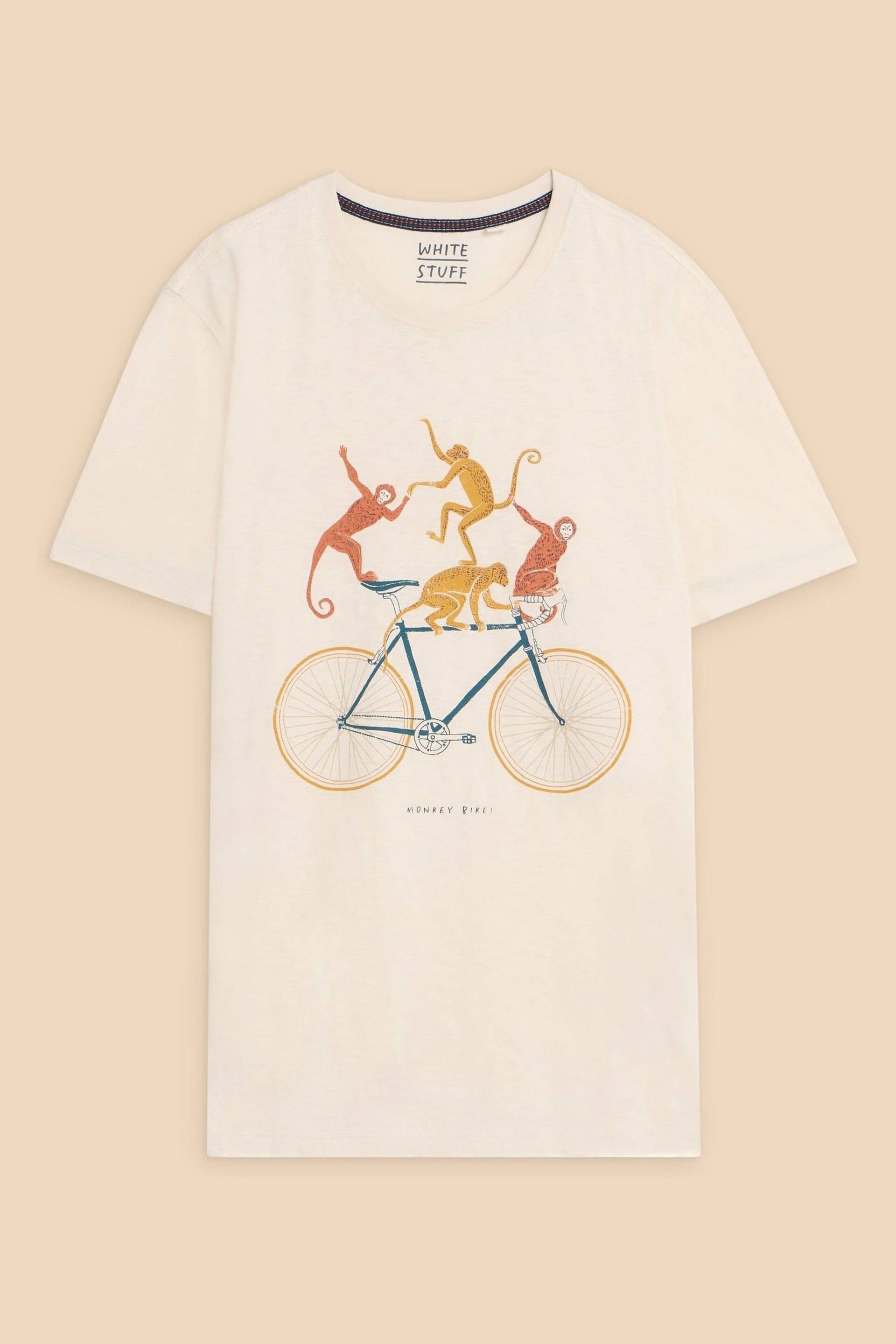 White Stuff White Monkey On A Bike Graphic T-Shirt - Image 5 of 7
