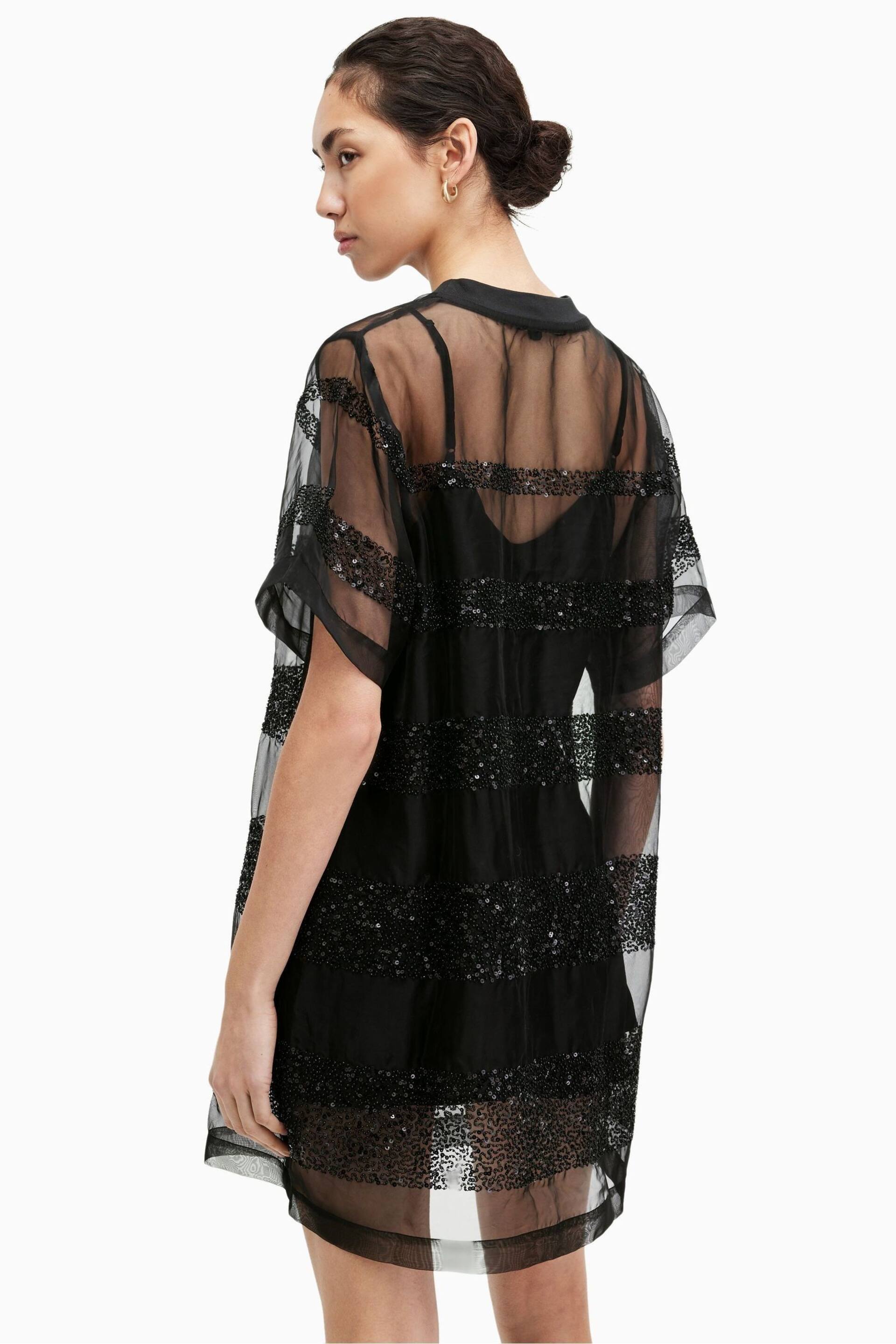 AllSaints Black Embroidered Izabela Dress - Image 2 of 7