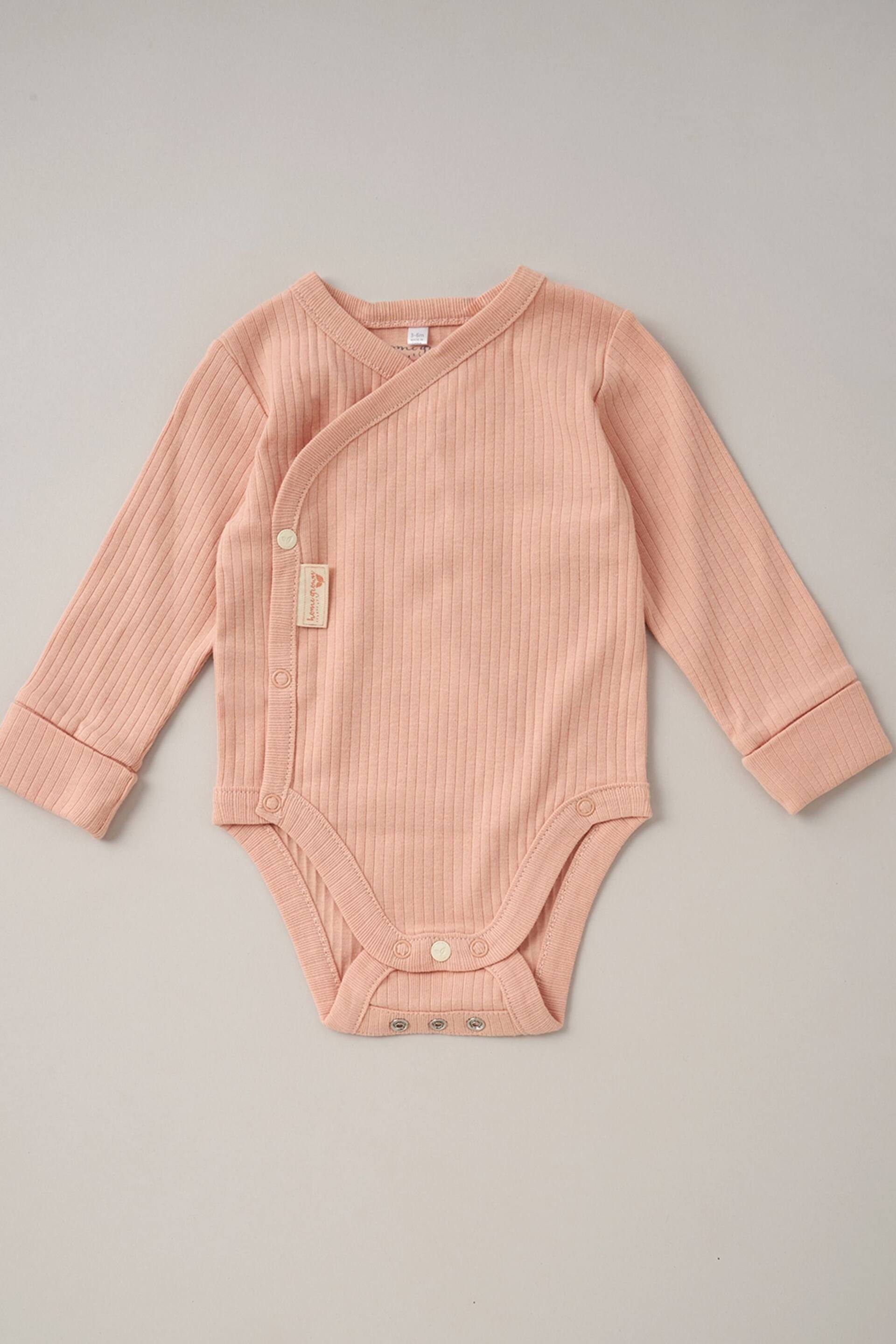 Homegrown Pink 3 Piece Ribbed Bodysuit Joggers And Bear Hat Set - Image 4 of 5