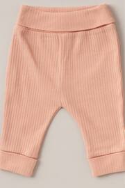 Homegrown Pink 3 Piece Ribbed Bodysuit Joggers And Bear Hat Set - Image 5 of 5