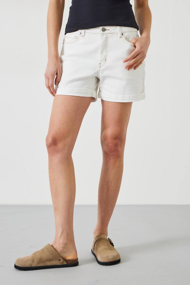 Hush White 100% Cotton Denim Shorts - Image 2 of 4