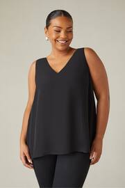 Live Unlimited Curve - Chiffon Layered Swing Vest Black Top - Image 1 of 4