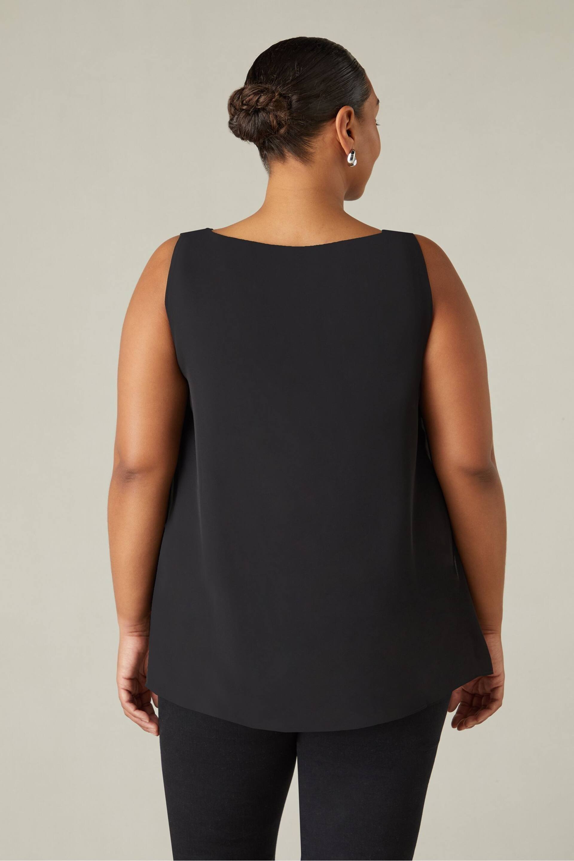 Live Unlimited Curve - Chiffon Layered Swing Vest Black Top - Image 2 of 4