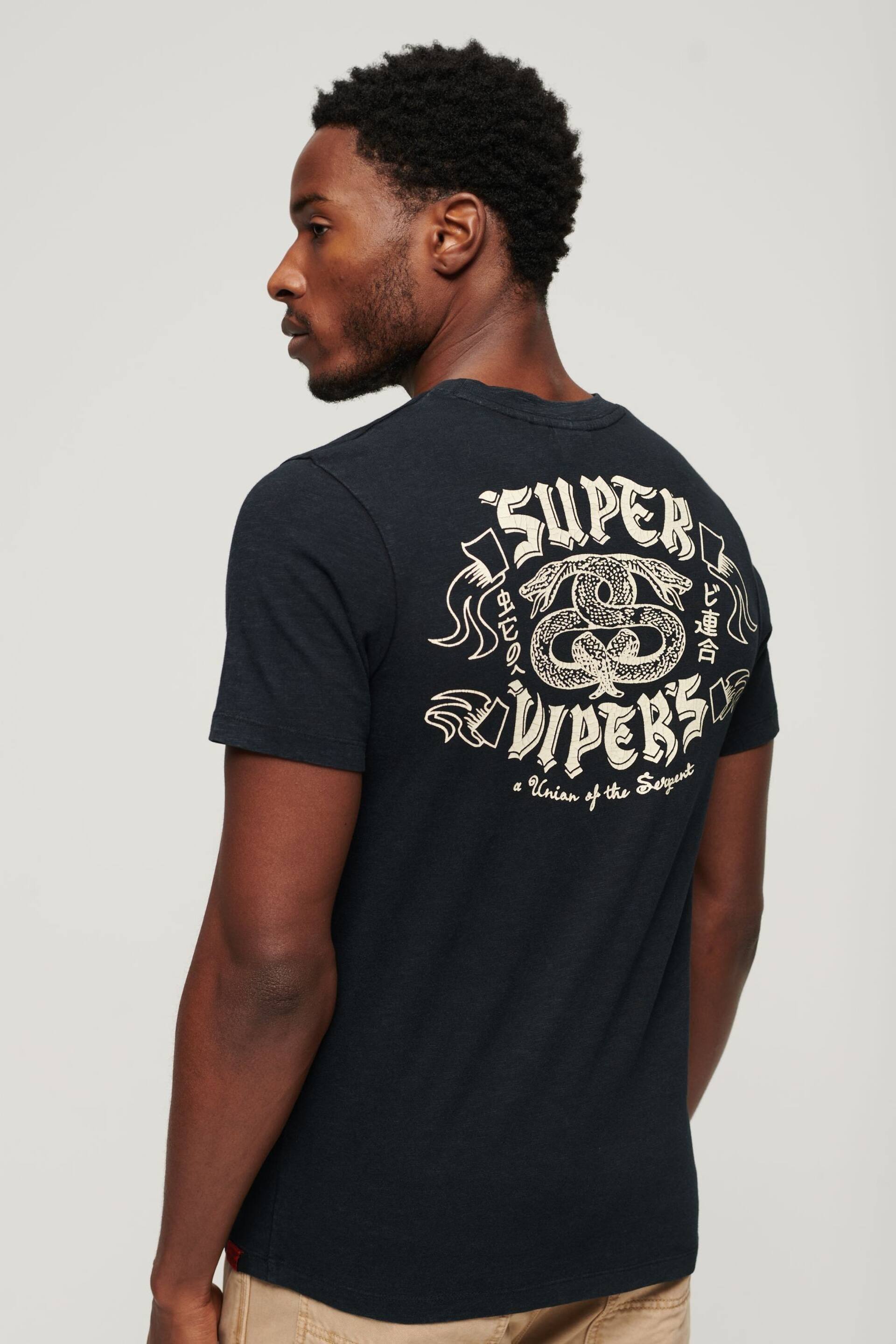 Superdry Black Retro Rocker Graphic T-Shirt - Image 2 of 8