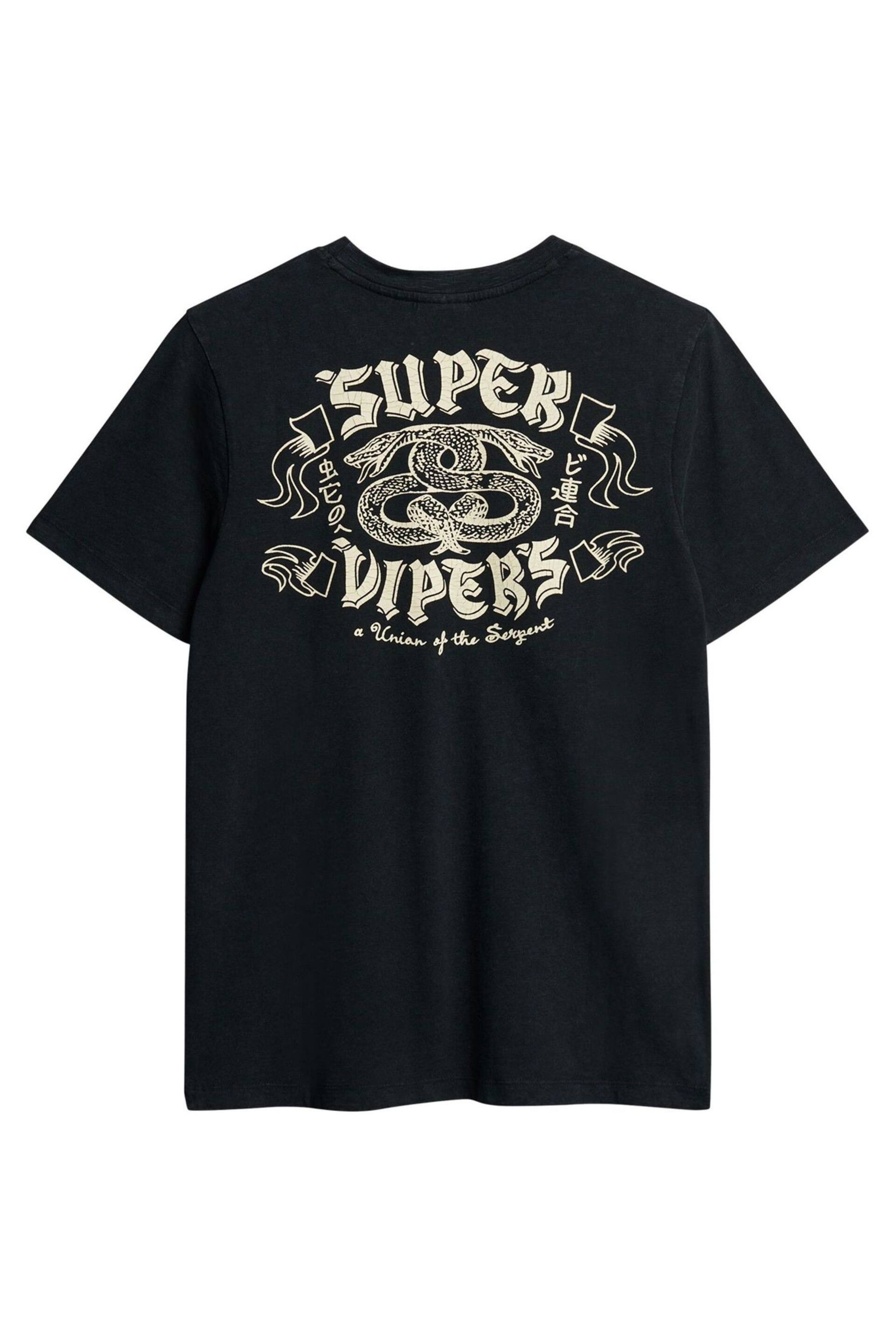 Superdry Black Retro Rocker Graphic T-Shirt - Image 6 of 8