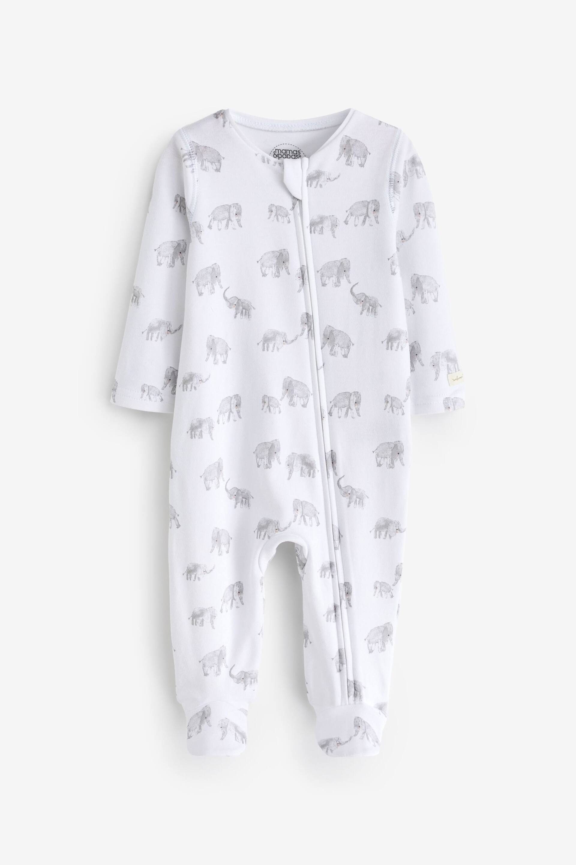 Mamas & Papas Elephant Print Sleepsuit - Image 2 of 3