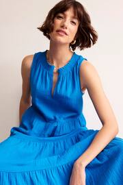 Boden Blue Double Cloth Maxi Tiered Dress - Image 1 of 6