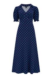 Pour Moi Blue Delphi V-Neck Slinky Stretch Midaxi Dress - Image 3 of 4