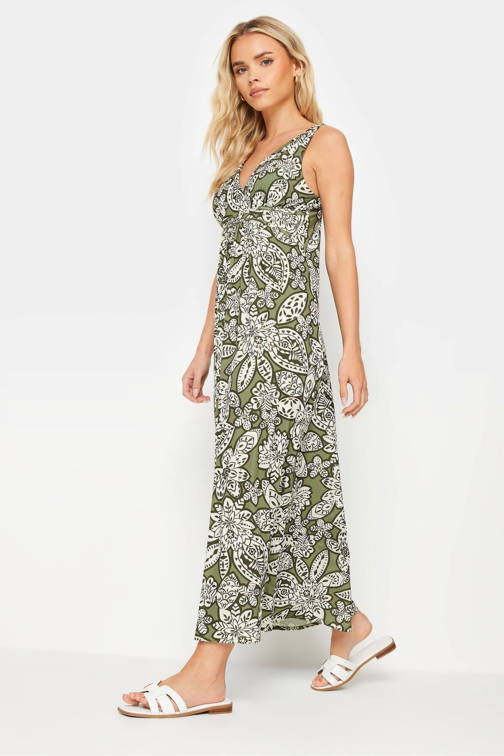 PixieGirl Petite Green Stencil Maxi Dress - Image 2 of 5