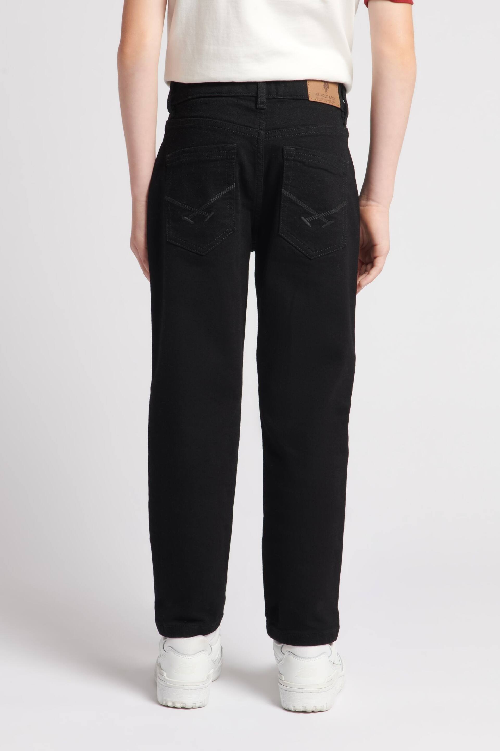 U.S. Polo Assn. Boys 5 Pocket Slim Fit Denim Black Jeans - Image 2 of 7