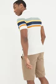 FatFace Natural Perranporth Chest Stripe Polo Shirt - Image 2 of 4