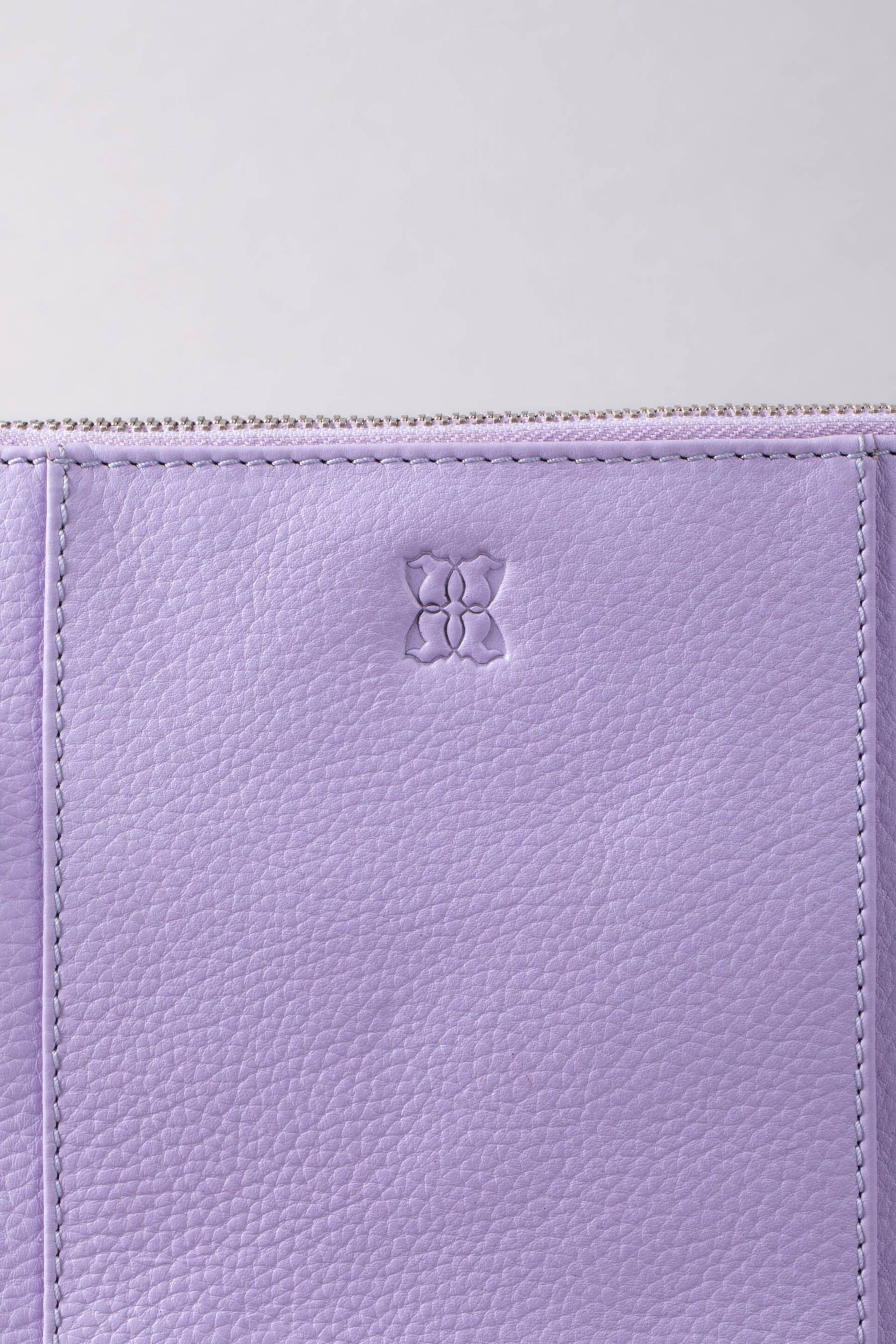 Lakeland Leather Purple Alston Curved Leather Cross-Body Bag - Image 3 of 6