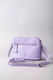 Lakeland Leather Purple Alston Curved Leather Cross-Body Bag - Image 4 of 6