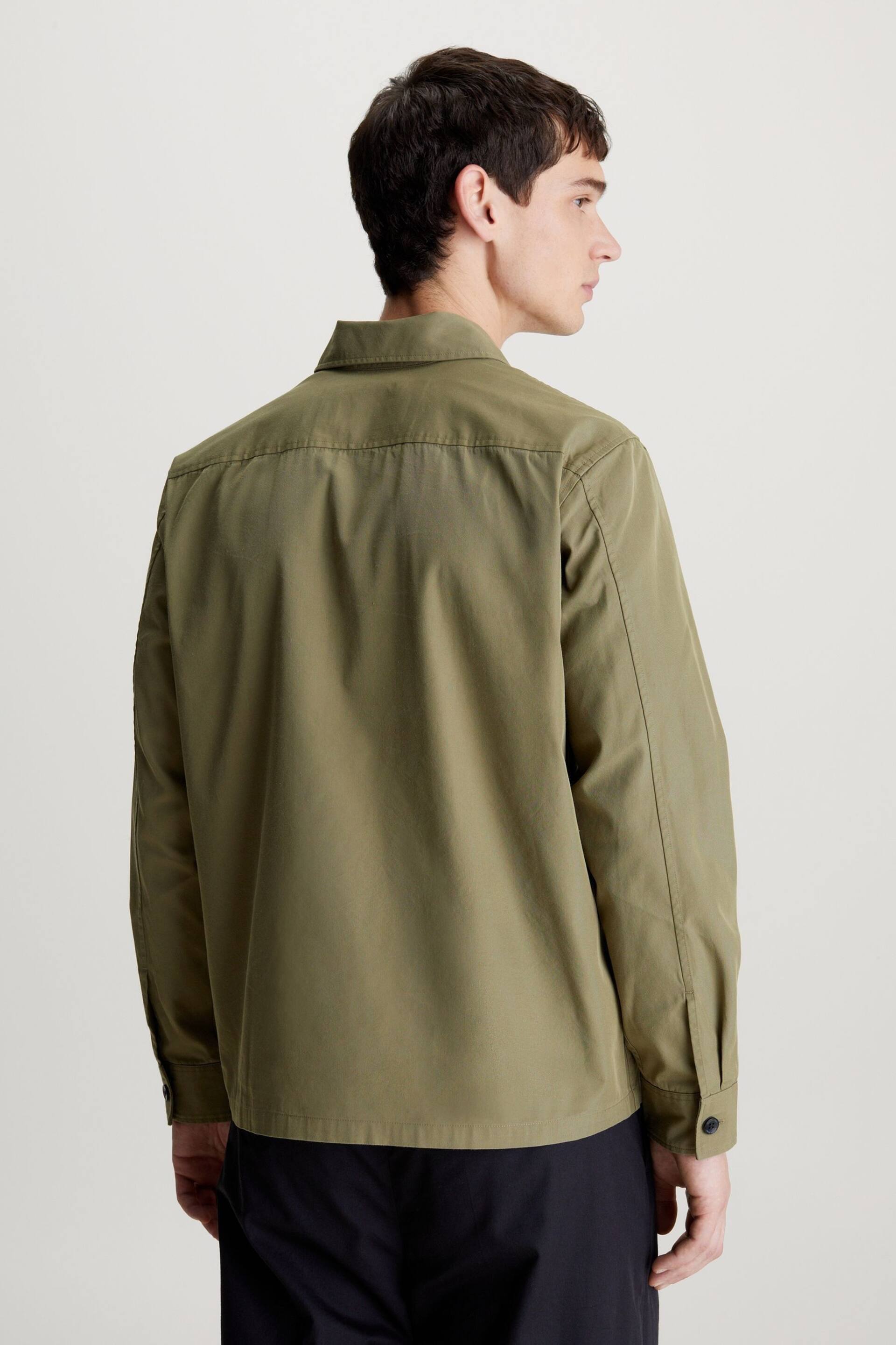 Calvin Klein Green Cargo Nylon Overshirt - Image 2 of 4