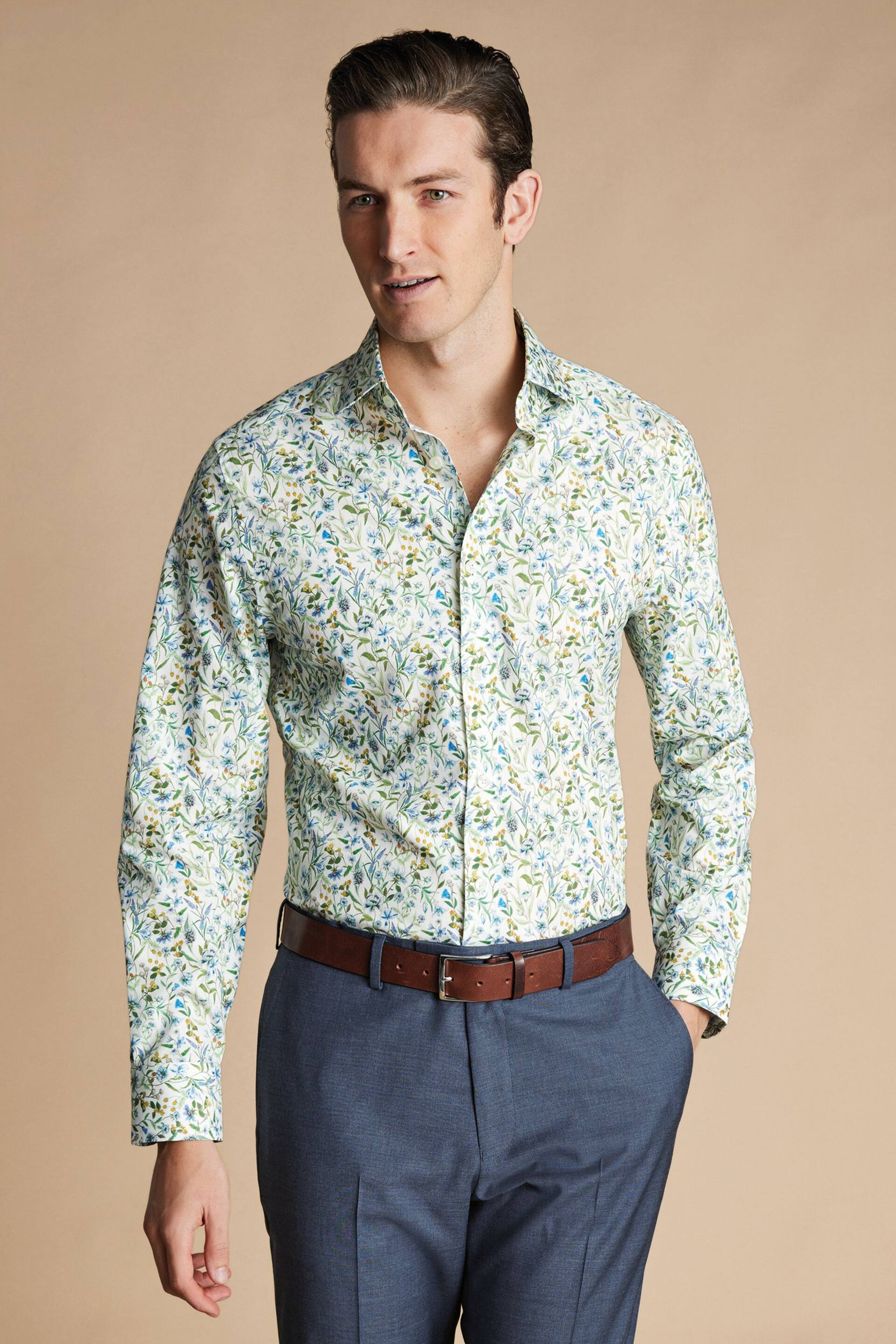 Charles Tyrwhitt Multi Slim Fit Liberty Fabric Floral Print Shirt - Image 1 of 6