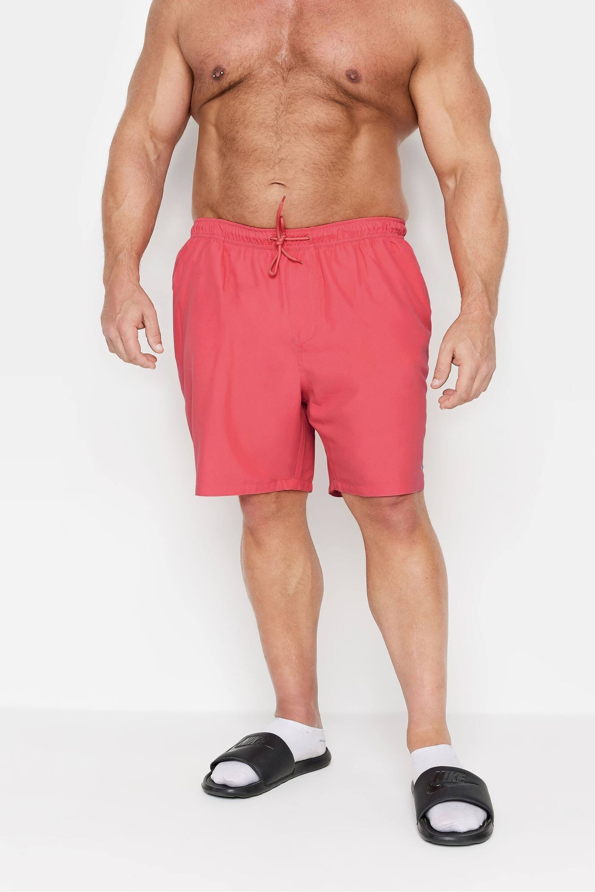 BadRhino Big & Tall Pink Plain Swim Shorts - Image 1 of 2