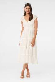Forever New White Tuscany Trim Detail Midi Dress - Image 2 of 5