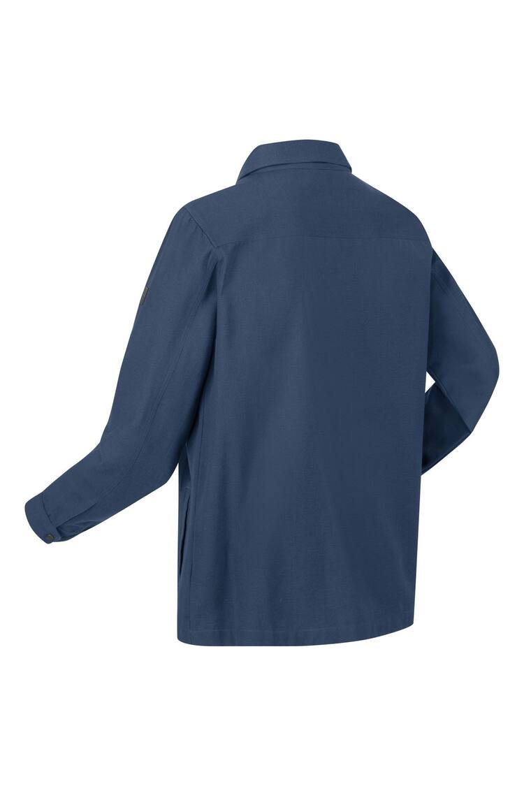 Regatta Blue 100% Cotton Jayden Cargo Shacket - Image 7 of 7