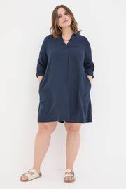 FatFace Blue Mina Linen Blend Tunic Dress - Image 3 of 6