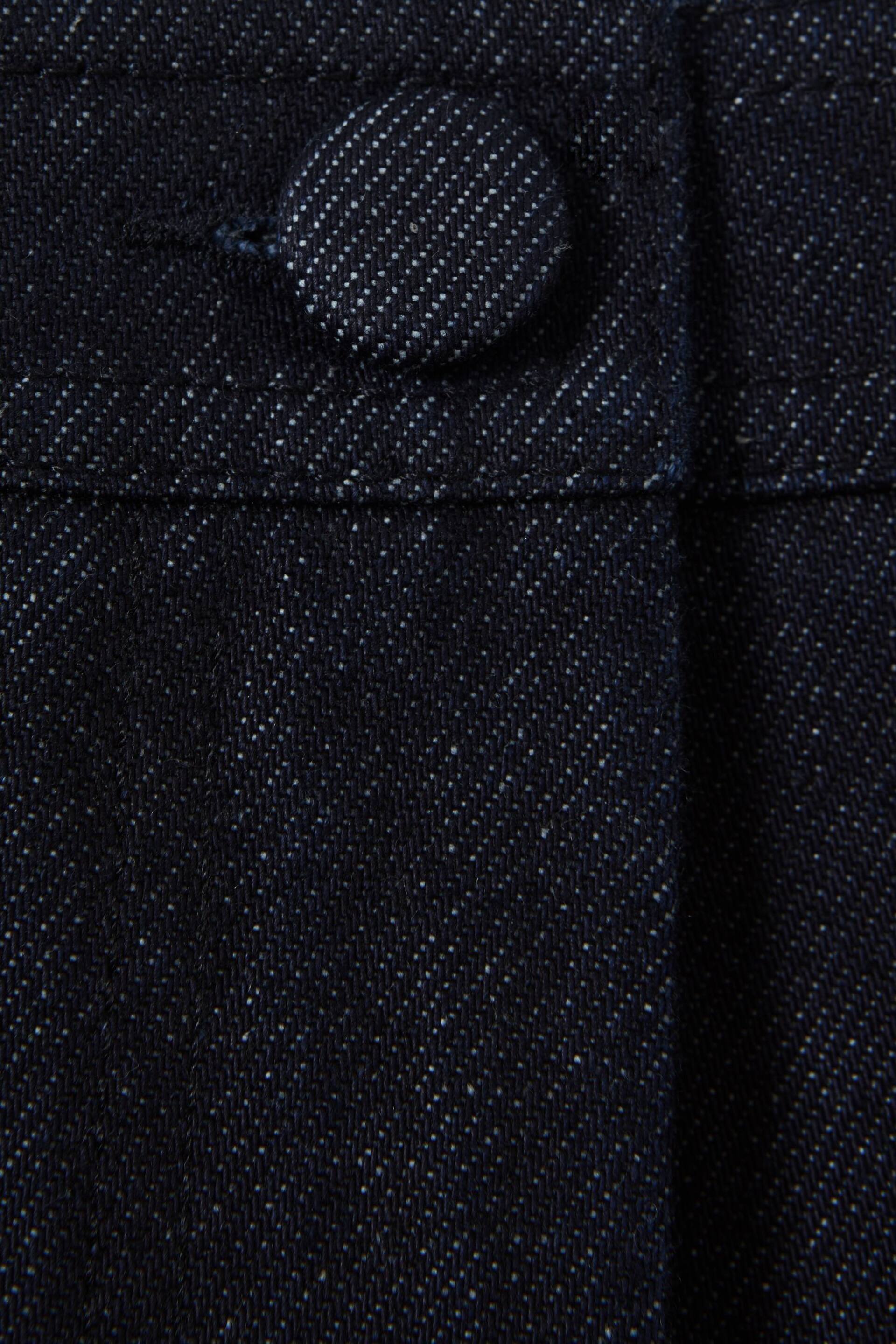 Reiss Dark Blue Maya High-Rise Denim Suit Shorts - Image 6 of 6