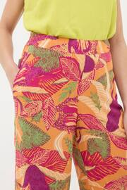 FatFace Orange Falon Tropical Floral Wide Leg Trousers - Image 2 of 5