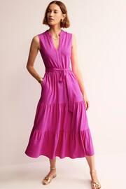 Boden Purple Naomi Notch Jersey Maxi Dress - Image 4 of 5