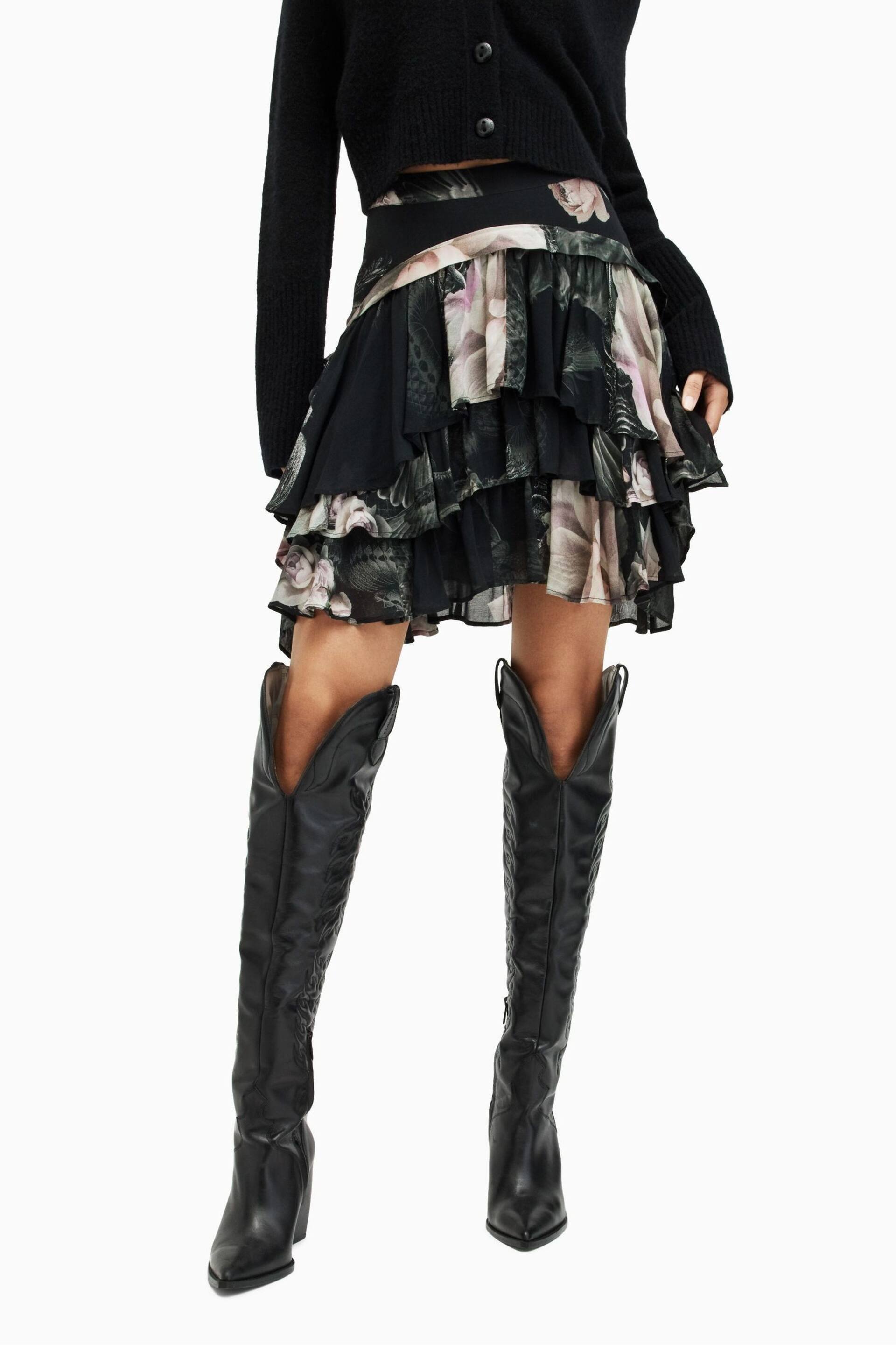 AllSaints Black Cavarly Valley Skirt - Image 1 of 6