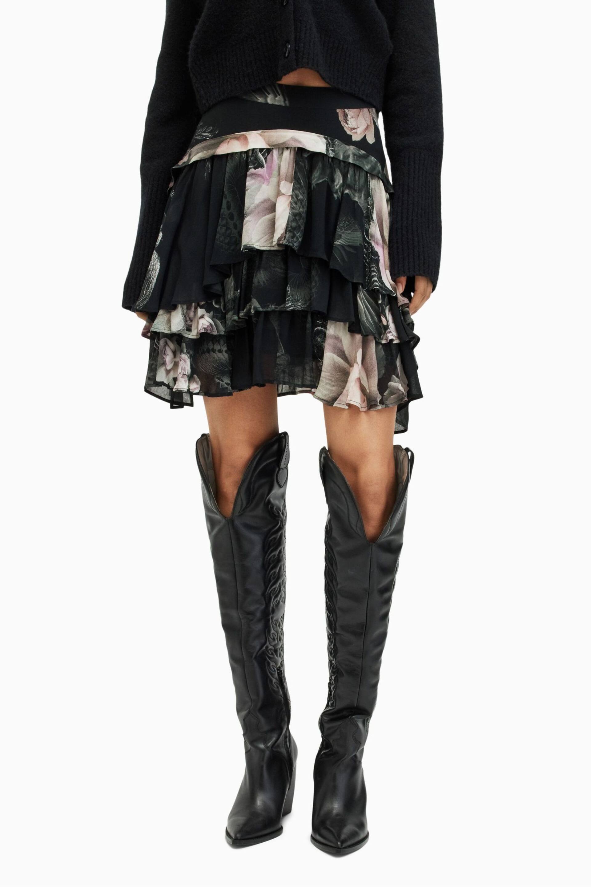 AllSaints Black Cavarly Valley Skirt - Image 3 of 6