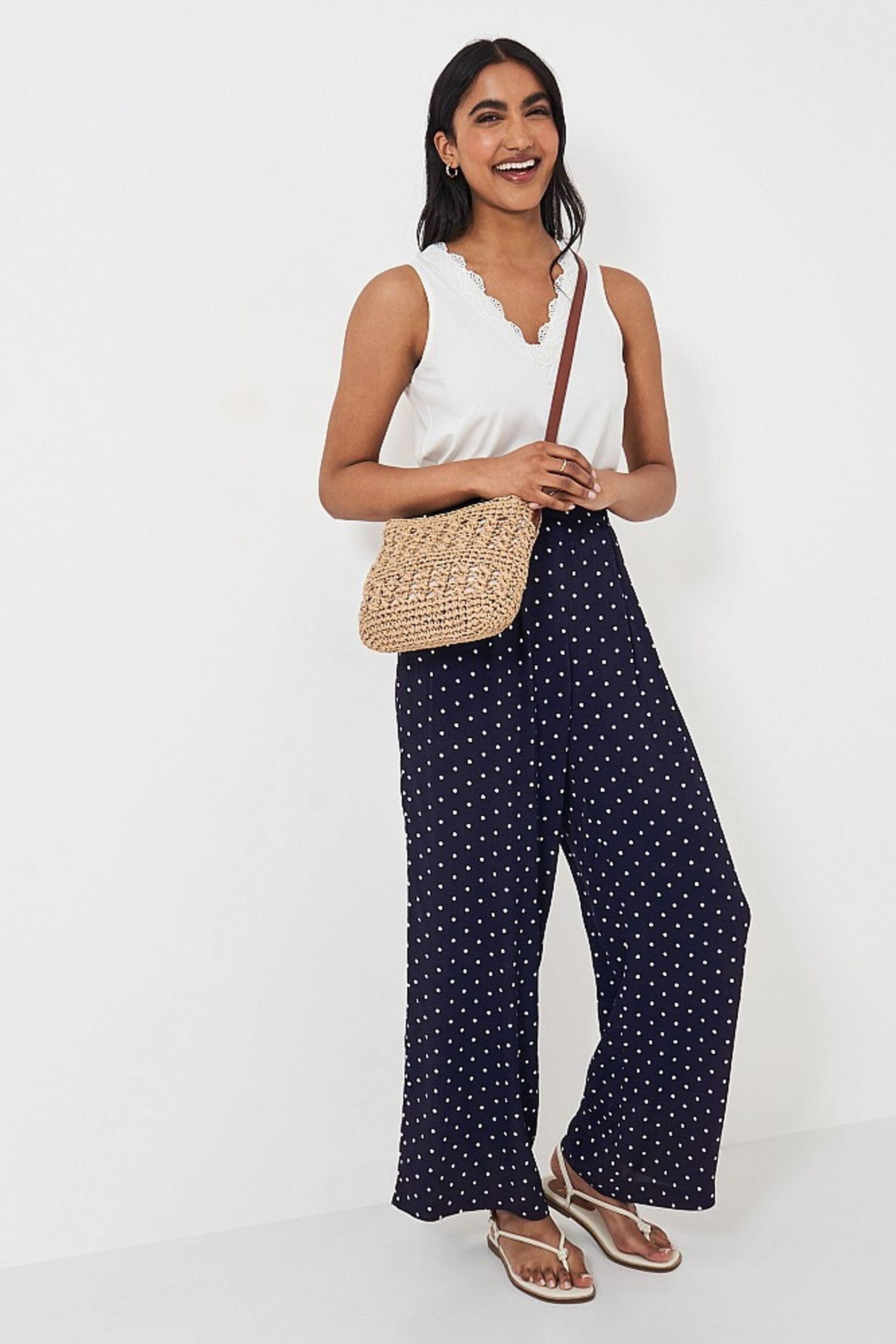 Crew Clothing Spot Print Wide Leg Trousers - Image 3 of 4