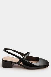 Yours Curve Black Patent Mary Jane Slingback Heels In Extra Wide EEE Fit - Image 3 of 5