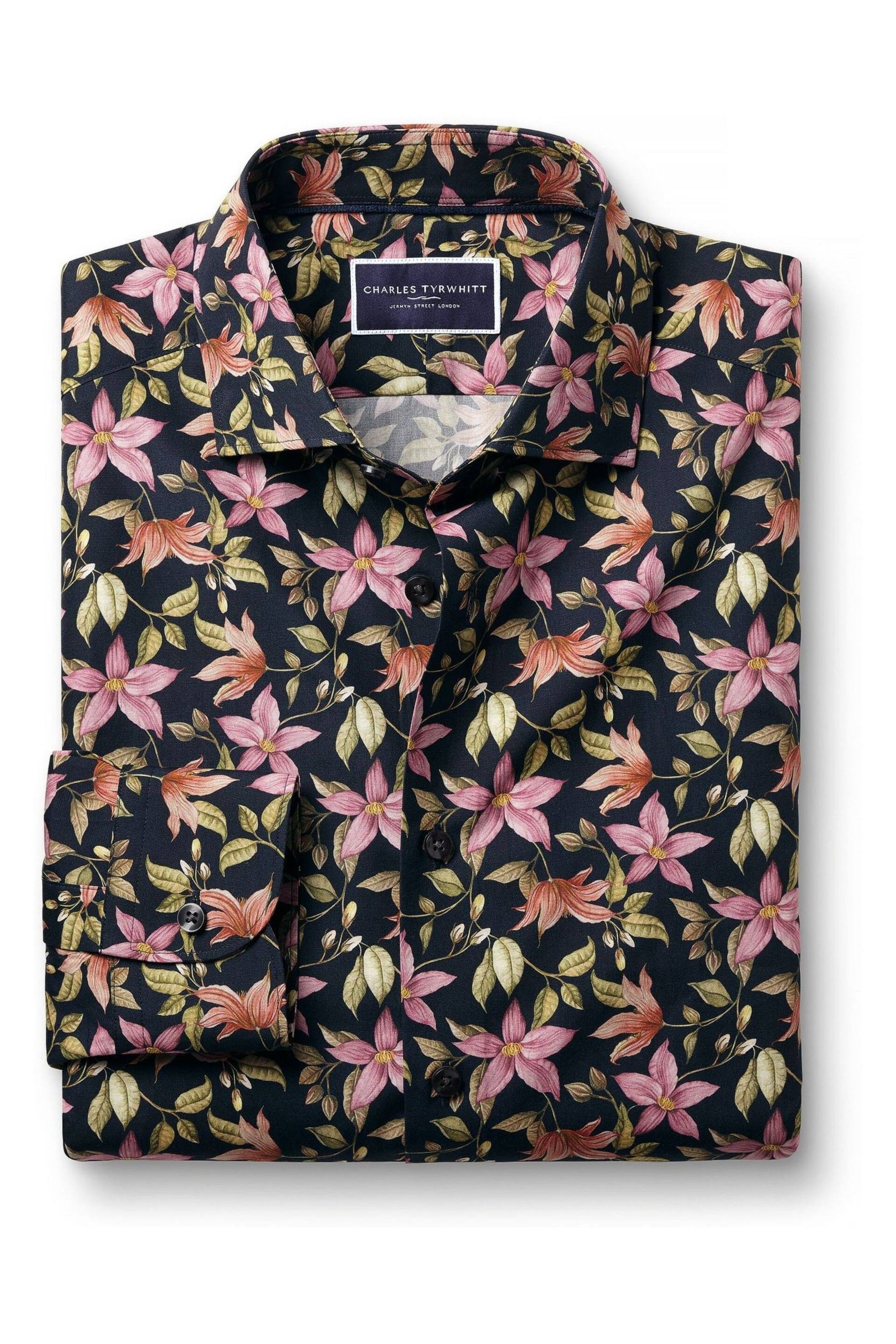Charles Tyrwhitt Blue Classic Fit Liberty Fabric Floral Print Shirt - Image 3 of 5
