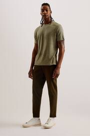 Ted Baker Green Regular Flinlo Linen T-Shirt - Image 1 of 5