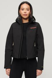 Superdry Black Hooded Soft Shell Trekker Jacket - Image 1 of 6