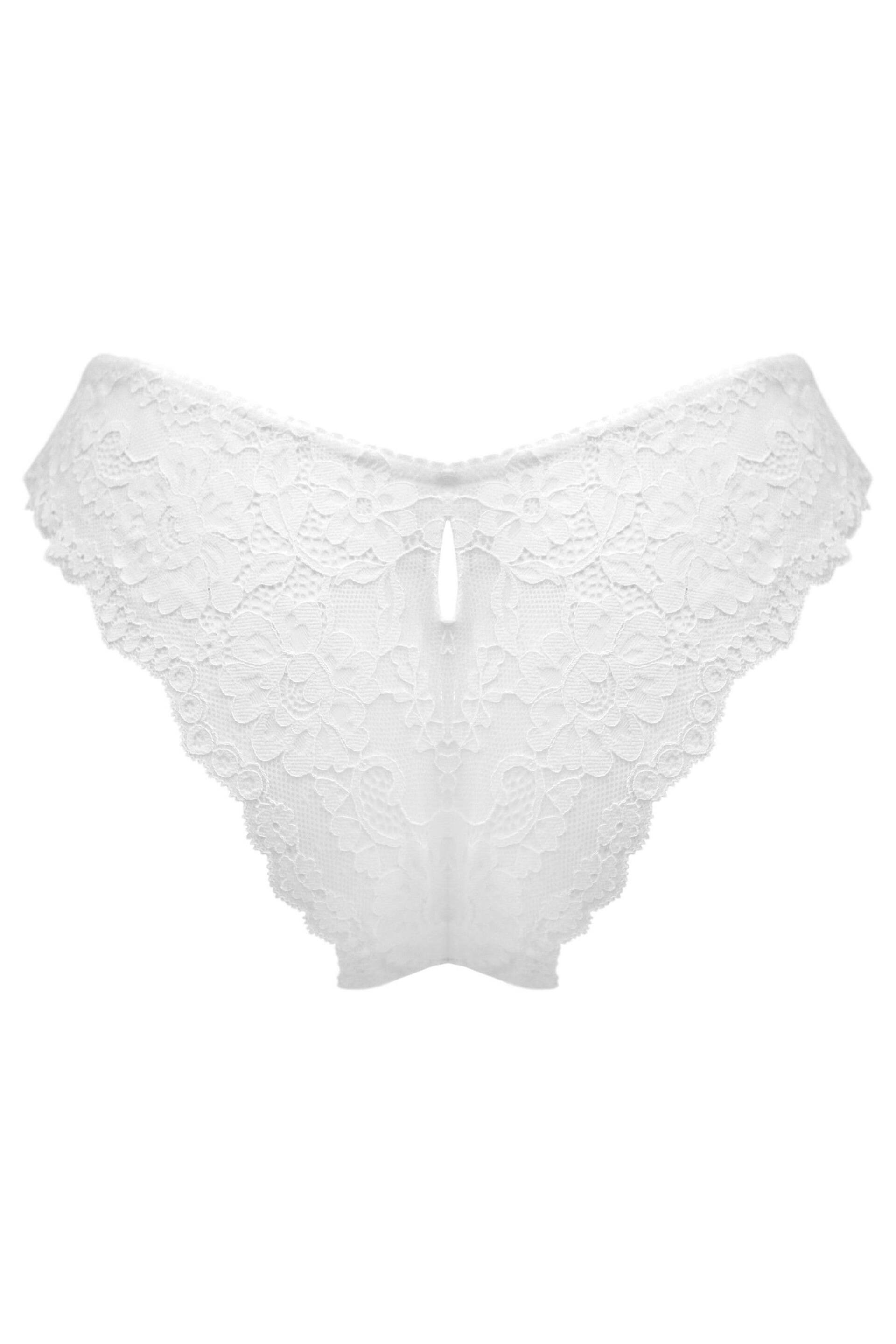 Pour Moi White Fleur Cheeky V-Shaped Briefs - Image 4 of 4