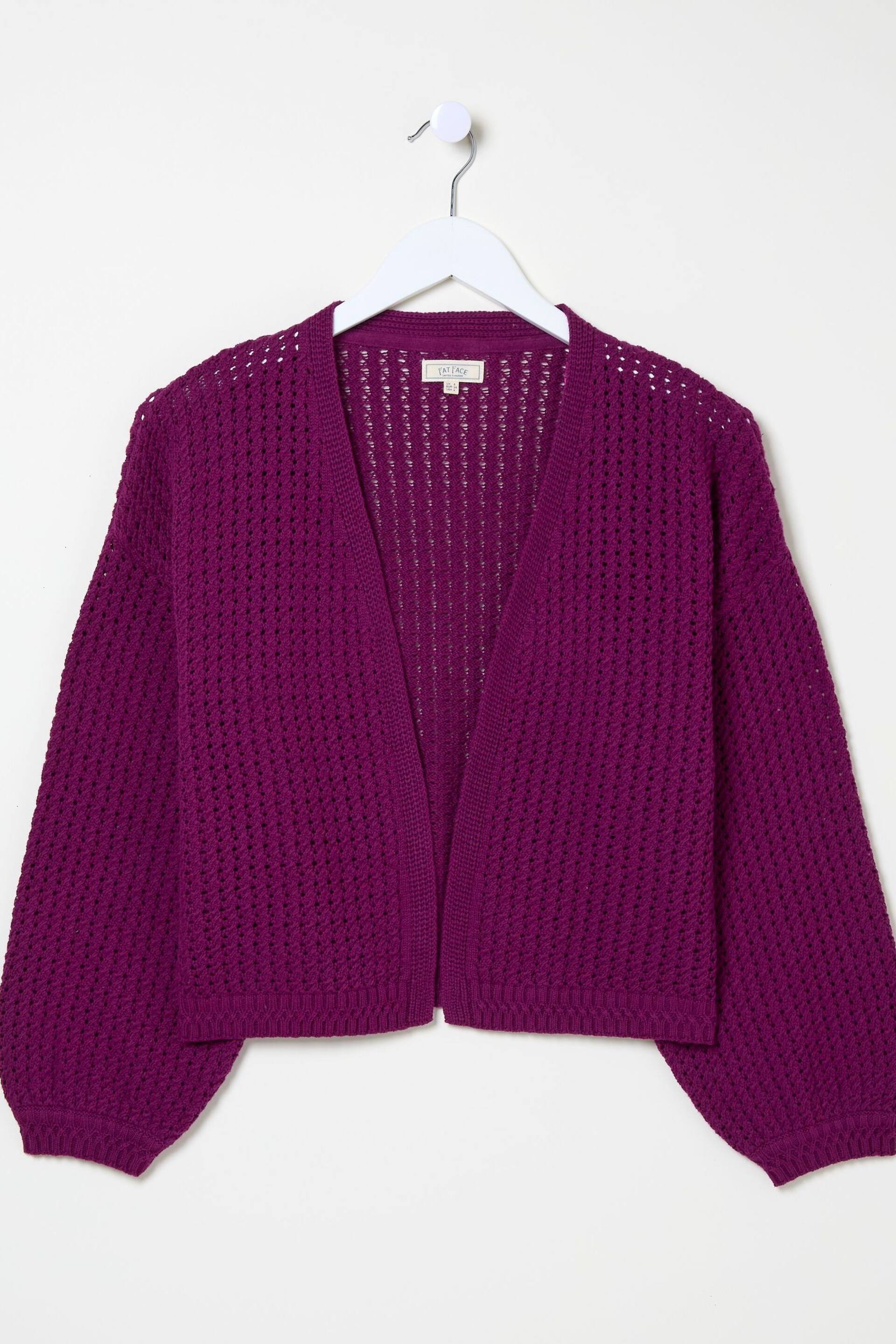 FatFace Red Anna Open Stitch Cardigan - Image 5 of 5