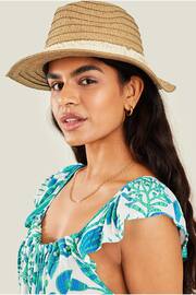 Accessorize Natural Trim Fedora Hat - Image 1 of 2