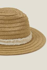 Accessorize Natural Trim Fedora Hat - Image 2 of 2