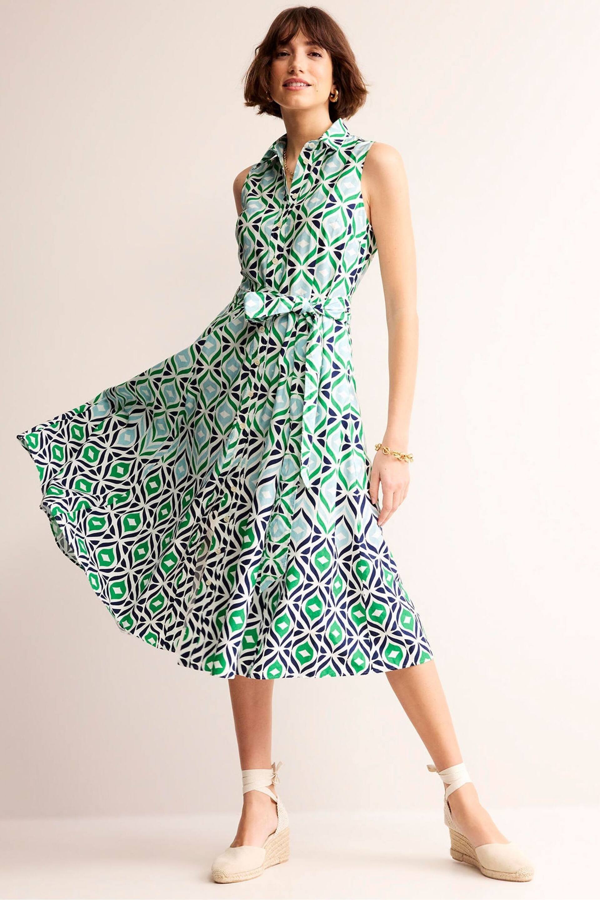 Boden Green Amy Sleeveless Shirt Dress - Image 1 of 5