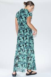 Religion Green Floral Maxi Midi Shirt Dress With Tie Waist - Image 2 of 7