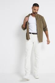 River Island Green Khaki Long Sleeve Linen Blend Shirt - Image 2 of 4