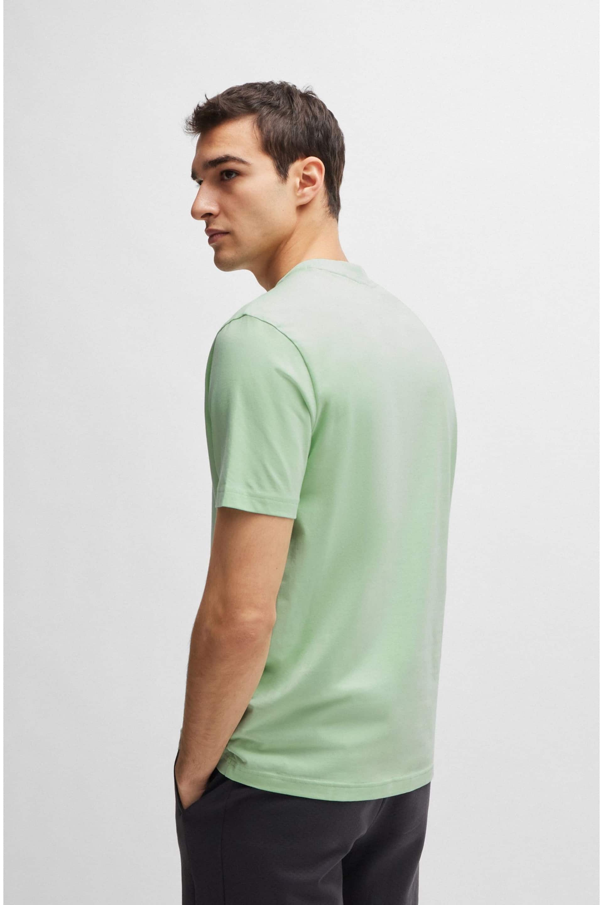 BOSS Green Stretch-Cotton Regular-Fit T-Shirt With Contrast Logo - Image 2 of 5