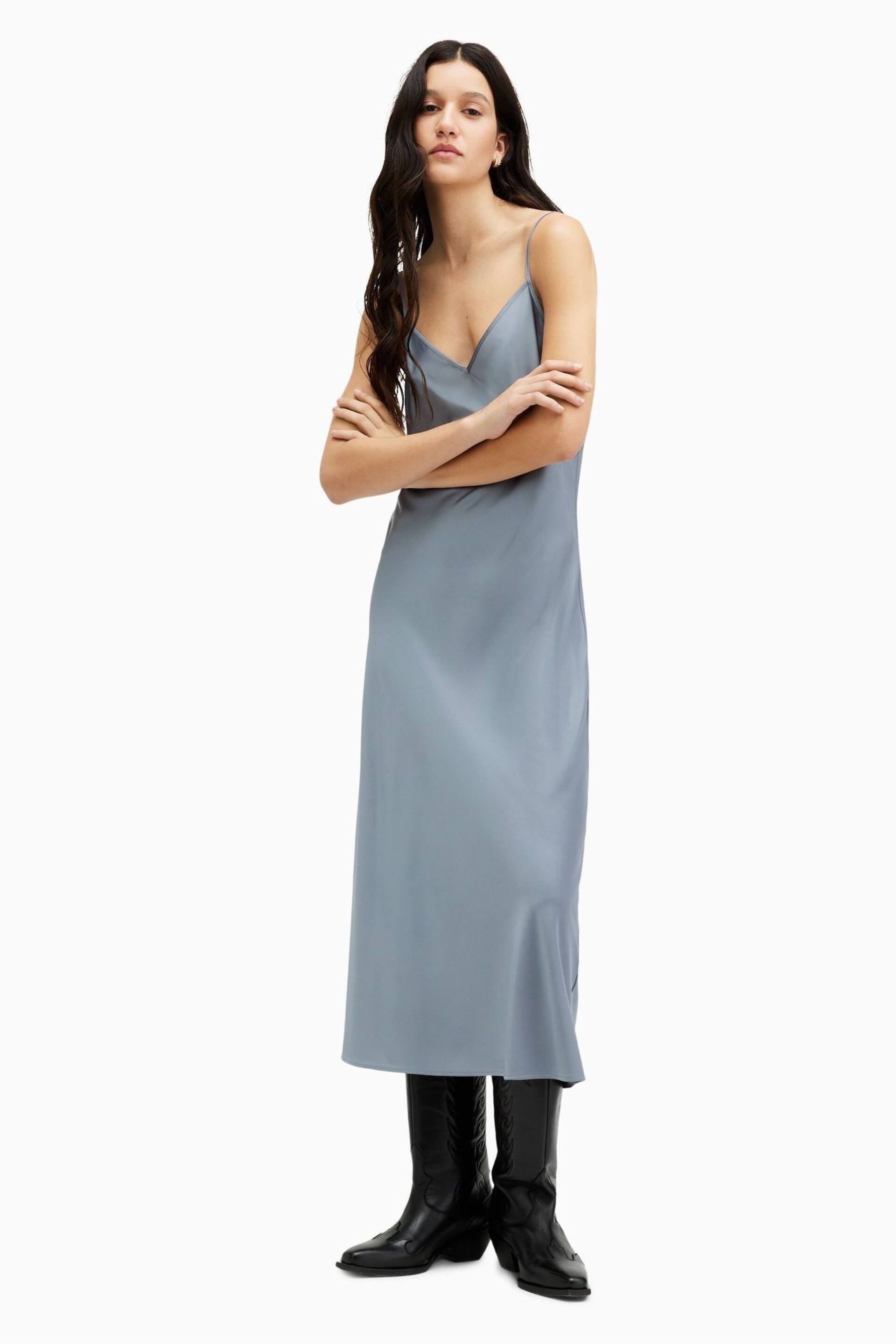 AllSaints Blue Hana Dress - Image 4 of 6