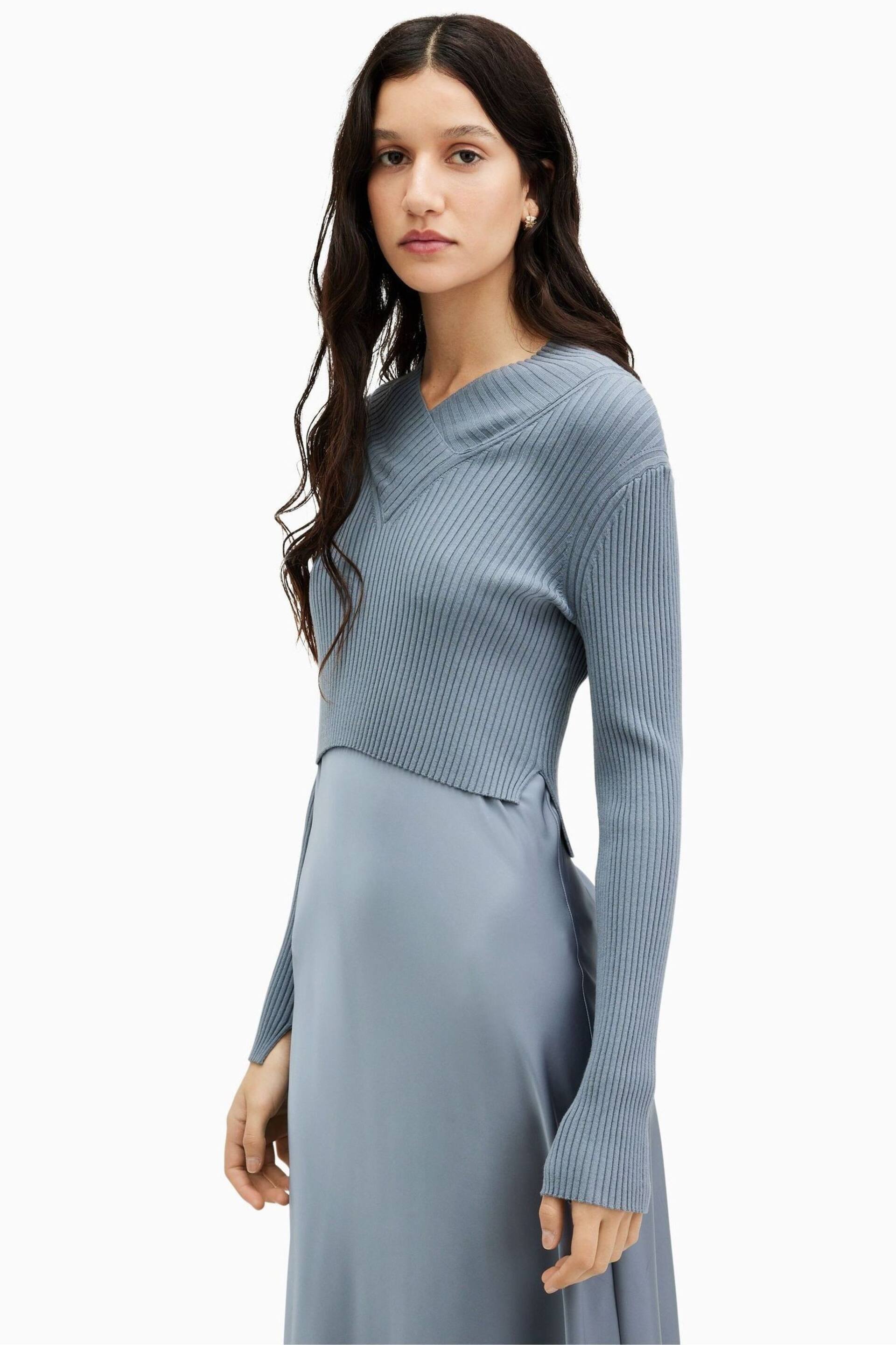 AllSaints Blue Hana Dress - Image 5 of 6