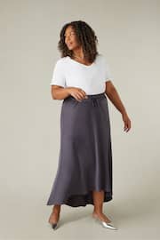 Live Unlimited Curve Grey Satin High Low Skirt - Image 1 of 2