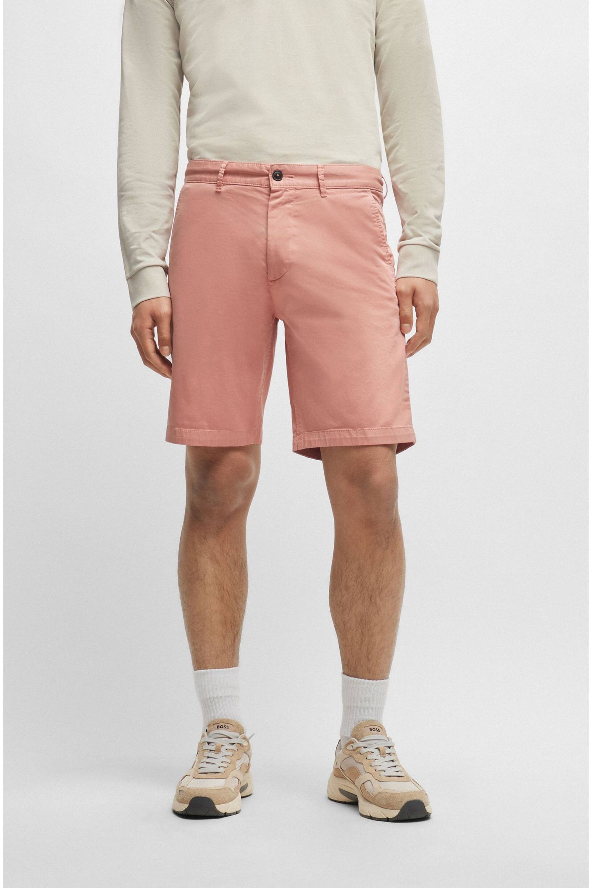 BOSS Pink Slim Fit Stretch Cotton Chino Shorts - Image 1 of 5